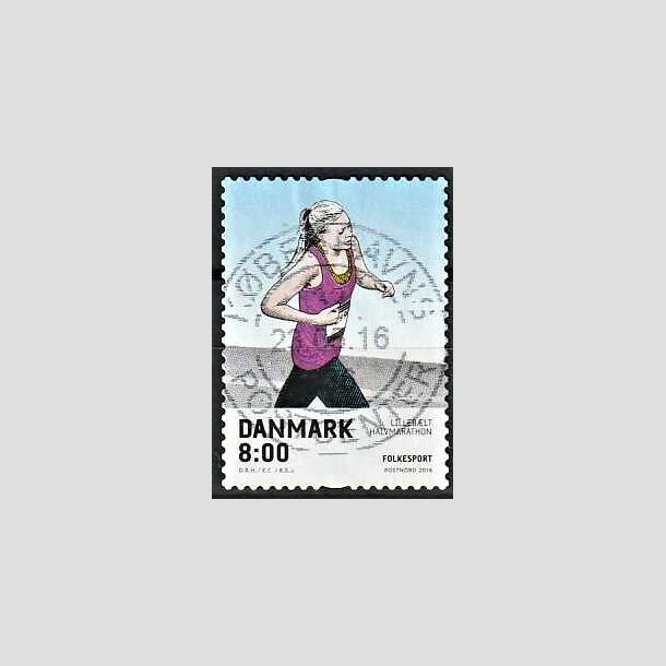 FRIMRKER DANMARK | 2016 - AFA 1854 - Folkesport - 8,00 Kr. flerfarvet - Pragt Stemplet