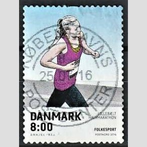 FRIM�RKER DANMARK | 2016 - AFA 1854 - Folkesport - 8,00 Kr. flerfarvet - Pragt Stemplet