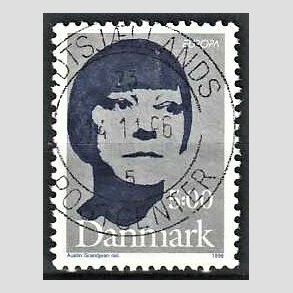 FRIM�RKER DANMARK | 1996 - AFA 1117 - Ber�mte kvinder - 5,00 kr. gr�/m�rkbl� - Pragt Stemplet