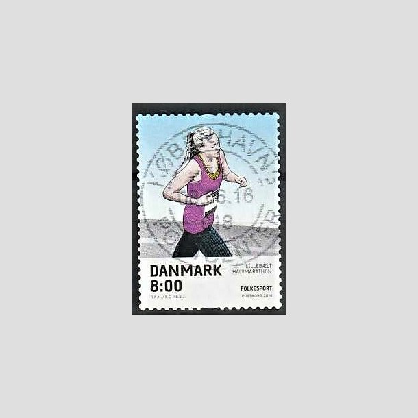 FRIMRKER DANMARK | 2016 - AFA 1854 - Folkesport - 8,00 Kr. flerfarvet - Pragt Stemplet