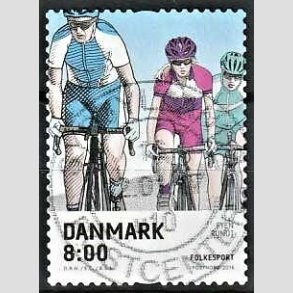 FRIM�RKER DANMARK | 2016 - AFA 1855 - Folkesport - 8,00 Kr. flerfarvet - Pragt Stemplet