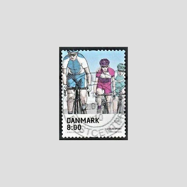 FRIMRKER DANMARK | 2016 - AFA 1855 - Folkesport - 8,00 Kr. flerfarvet - Pragt Stemplet