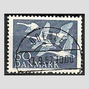 FRIM�RKER DANMARK | 1956 - AFA 368 - Nordens svaner - 60 �re bl� - Lux Stemplet