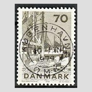 FRIM�RKER DANMARK | 1978 - AFA 664 - Dansk fiskeri - 70 �re olivengr�n - Pragt Stemplet