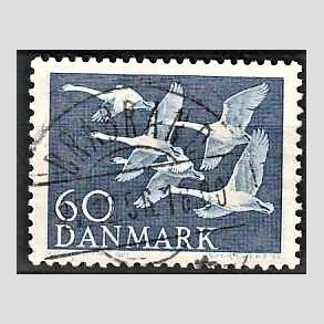 FRIM�RKER DANMARK | 1956 - AFA 368 - Nordens svaner - 60 �re bl� - Lux Stemplet
