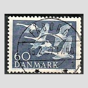 FRIM�RKER DANMARK | 1956 - AFA 368 - Nordens svaner - 60 �re bl� - Lux Stemplet