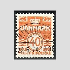 FRIM�RKER DANMARK | 1971 - AFA 514 - B�lgelinie 40 �re orange - Lux Stemplet Ringsted