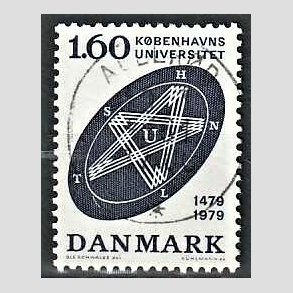 FRIM�RKER DANMARK | 1979 - AFA 674 - K�benhavns Universitet 500 �r - 1,60 Kr. bl� - Lux Stemplet Aller�d