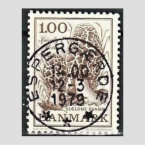 FRIM�RKER DANMARK | 1978 - AFA 669 - Sj�ldne svampe - 1,00 Kr. brun - Pragt Stemplet Esperg�rde