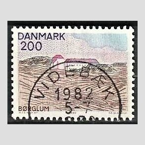 FRIM�RKER DANMARK | 1980 - AFA 702 - Nord for Limfjorden - 200 �re flerfarvet - Pragt Stemplet Videb�k