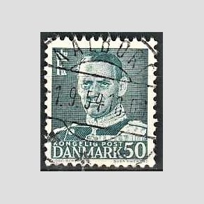 FRIMRKER DANMARK | 1952-53 - AFA 338 - Fr. IX 50 re blgrn - Lux Stemplet AALBORG