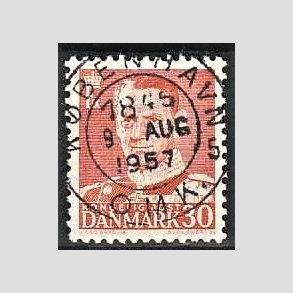 FRIMRKER DANMARK | 1952-53 - AFA 337 - Fr. IX 30 re rd - Lux Stemplet Kbenhavn