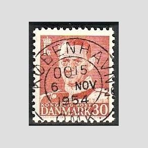 FRIMRKER DANMARK | 1952-53 - AFA 337 - Fr. IX 30 re rd - Lux Stemplet Kbenhavn
