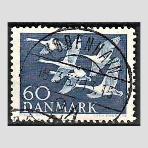FRIM�RKER DANMARK | 1956 - AFA 368 - Nordens svaner - 60 �re bl� - Lux Stemplet