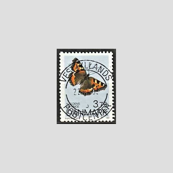 FRIMRKER DANMARK | 1993 - AFA 1037 - Sommerfugle - 3,75 Kr. flerfarvet - Pragt Stemplet