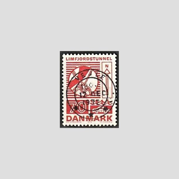 FRIMRKER DANMARK | 1972 - AFA 536 - Trafiktekniske anlg - 70 re rd - Pragt Stemplet Vejle