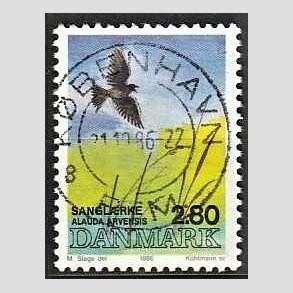 FRIM�RKER DANMARK | 1986 - AFA 868 - Danske fugle - 2,80 Kr. flerfarvet - Pragt Stemplet