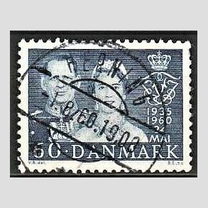 FRIM�RKER DANMARK | 1960 - AFA 385 - S�lvbryllup - 60 �re bl� - Lux Stemplet Herning