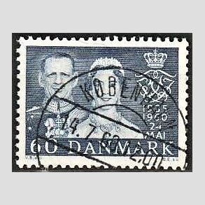 FRIM�RKER DANMARK | 1960 - AFA 385 - S�lvbryllup - 60 �re bl� - Lux Stemplet 