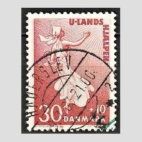 FRIMRKER DANMARK | 1962 - AFA 408 - Bistand - 30 + 10 re karamin - Pragt Stemplet 