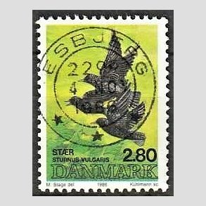 FRIM�RKER DANMARK | 1986 - AFA 865 - Danske fugle - 2,80 Kr. flerfarvet - Pragt Stemplet