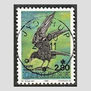 FRIM�RKER DANMARK | 1986 - AFA 864 - Danske fugle - 2,80 Kr. flerfarvet - Pragt Stemplet Jyderup