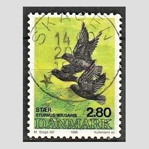 FRIM�RKER DANMARK | 1986 - AFA 865 - Danske fugle - 2,80 Kr. flerfarvet - Pragt Stemplet