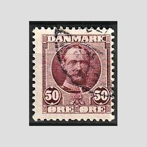 FRIM�RKER DANMARK | 1907 - AFA 58 - Frederik VIII 50 �re r�dlilla - Stemplet
