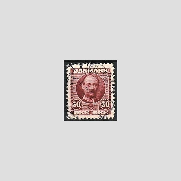 FRIMRKER DANMARK | 1907 - AFA 58 - Frederik VIII 50 re rdlilla - Stemplet