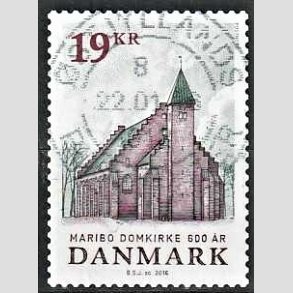 FRIM�RKER DANMARK | 2016 - AFA 1844 - Maribo Domkirke 600 �r - 19,00 Kr. flerfarvet - Pragt Stemplet