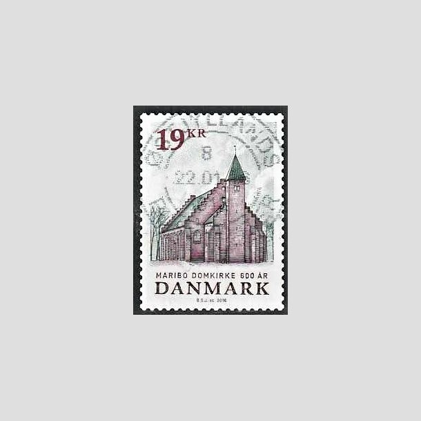 FRIMRKER DANMARK | 2016 - AFA 1844 - Maribo Domkirke 600 r - 19,00 Kr. flerfarvet - Pragt Stemplet