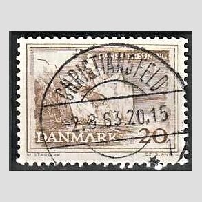 FRIM�RKER DANMARK | 1962 - AFA 411 - M�ns klint - 20 �re gr�brun - Pragt Stemplet Christiansfeld