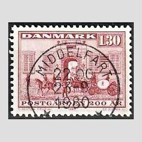 FRIMRKER DANMARK | 1980 - AFA 693 - Postgrden Kbenhavn - 1,30 Kr. rd - Pragt Stemplet Middelfart