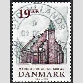 FRIM�RKER DANMARK | 2016 - AFA 1844 - Maribo Domkirke 600 �r - 19,00 Kr. flerfarvet - Pragt Stemplet