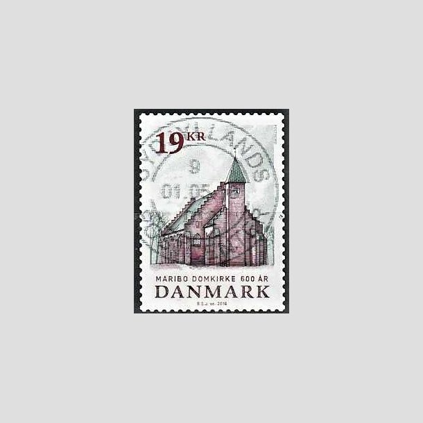 FRIMRKER DANMARK | 2016 - AFA 1844 - Maribo Domkirke 600 r - 19,00 Kr. flerfarvet - Pragt Stemplet