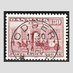FRIMRKER DANMARK | 1980 - AFA 693 - Postgrden Kbenhavn - 1,30 Kr. rd - Pragt Stemplet Odder
