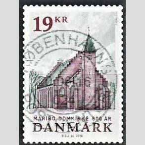 FRIM�RKER DANMARK | 2016 - AFA 1844 - Maribo Domkirke 600 �r - 19,00 Kr. flerfarvet - Pragt Stemplet