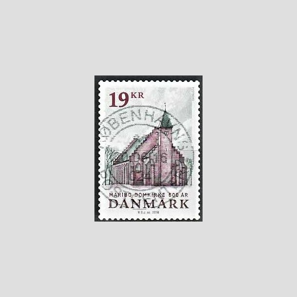 FRIMRKER DANMARK | 2016 - AFA 1844 - Maribo Domkirke 600 r - 19,00 Kr. flerfarvet - Pragt Stemplet