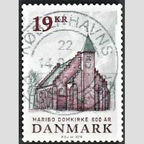 FRIM�RKER DANMARK | 2016 - AFA 1844 - Maribo Domkirke 600 �r - 19,00 Kr. flerfarvet - Pragt Stemplet