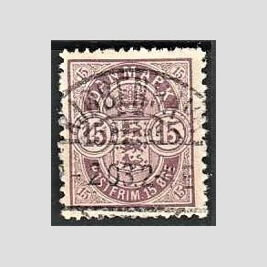 FRIM�RKER DANMARK | 1901-02 - AFA 38 - 15 �re gr�lilla - Lux Stemplet 