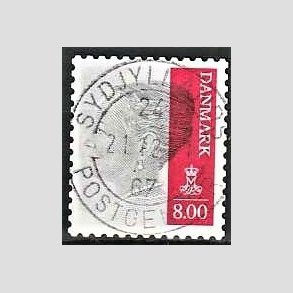 FRIMRKER DANMARK | 2011 - AFA 1643E - Dronning Margrethe II - 8,00 Kr. gr/karmin - Pragt Stemplet