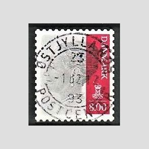 FRIMRKER DANMARK | 2011 - AFA 1643E - Dronning Margrethe II - 8,00 Kr. gr/karmin - Pragt Stemplet