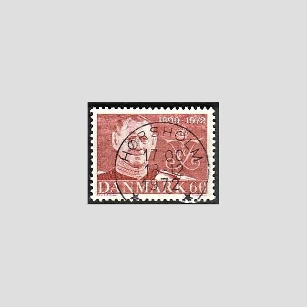 FRIMRKER DANMARK | 1972 - AFA 522 - Frederik IX mindeudgave - 60 re brunrd - Pragt Stemplet Hrsholm