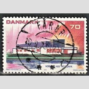 FRIM�RKER DANMARK | 1973 - AFA 547 - Nordens hus. - 70 �re flerfarvet - Pragt Stemplet F�rup