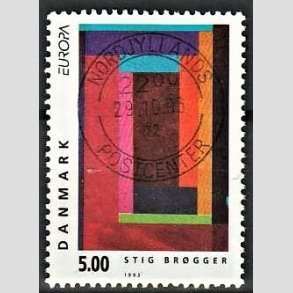 FRIM�RKER DANMARK | 1993 - AFA 1042 - Nutidskunst - 5,00 Kr. flerfarvet - Pragt Stemplet