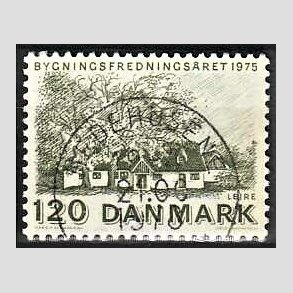 FRIM�RKER DANMARK | 1975 - AFA 592 - Bygningsfredning - 120 �re gr�n - Pragt Stemplet Hedehusene
