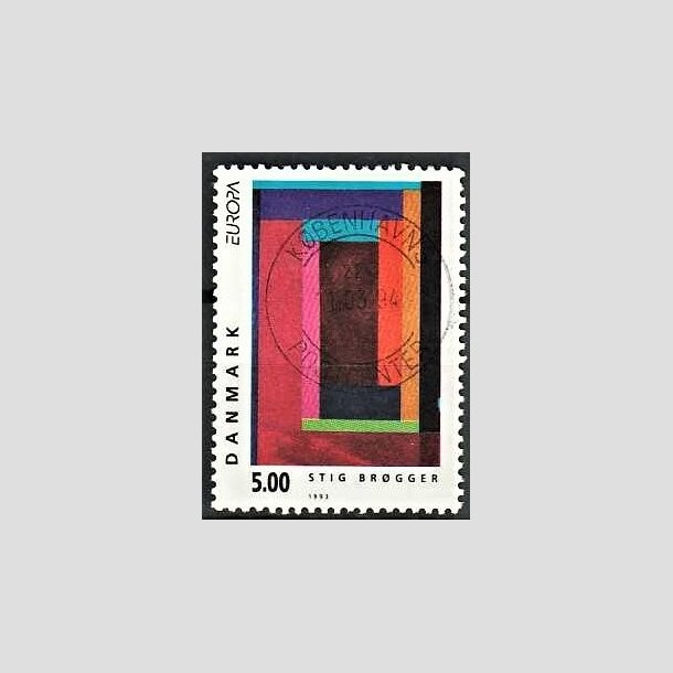 FRIMRKER DANMARK | 1993 - AFA 1042 - Nutidskunst - 5,00 Kr. flerfarvet - Pragt Stemplet