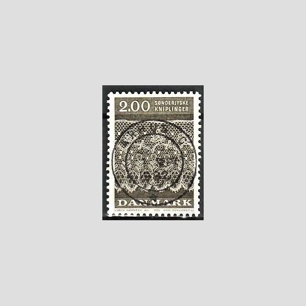 FRIMRKER DANMARK | 1980 - AFA 713 - Snderjyske kniplinger - 2,00 Kr. grbrun - Pragt Stemplet rhus C