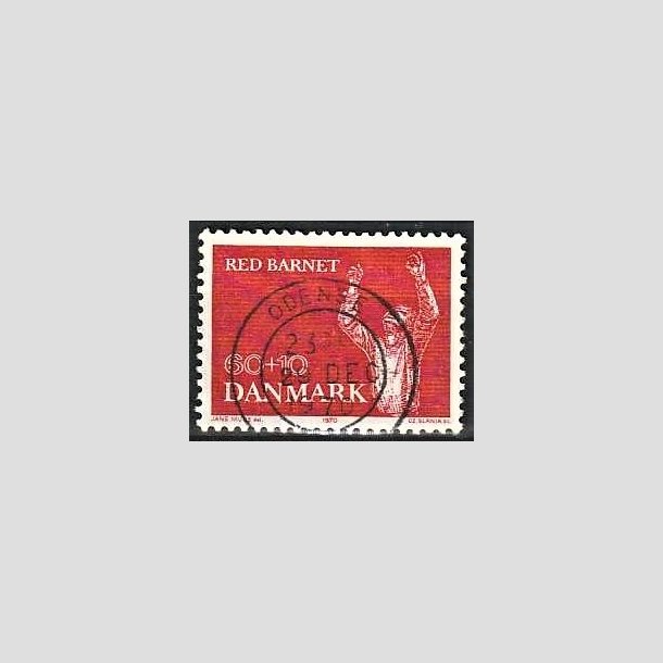 FRIMRKER DANMARK | 1970 - AFA 495 - Red Barnet 25 r - 60 + 10 re rd - Lux Stemplet Odense