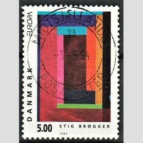 FRIM�RKER DANMARK | 1993 - AFA 1042 - Nutidskunst - 5,00 Kr. flerfarvet - Pragt Stemplet